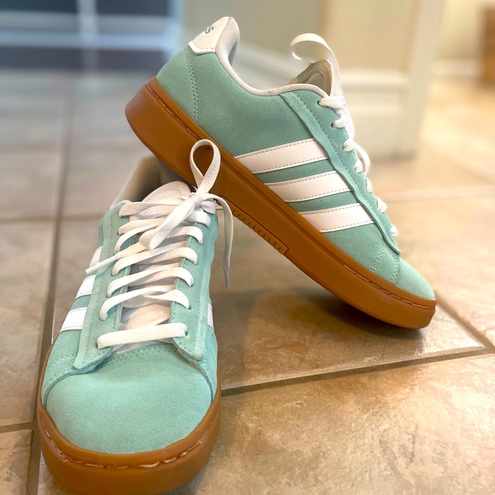 Adidas- super comfy!!! I wore these once.